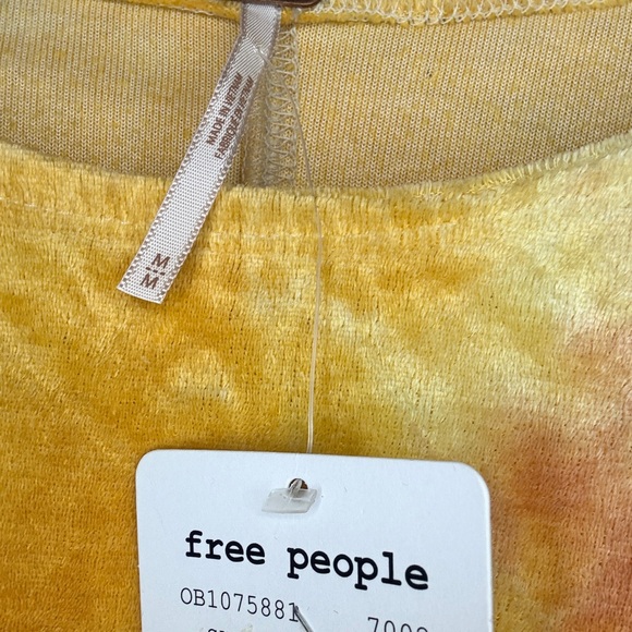 NWT Free People Bright Eyes Velvet Tee in Sunshine Combo Color Size Medium - Picture 3 of 4
